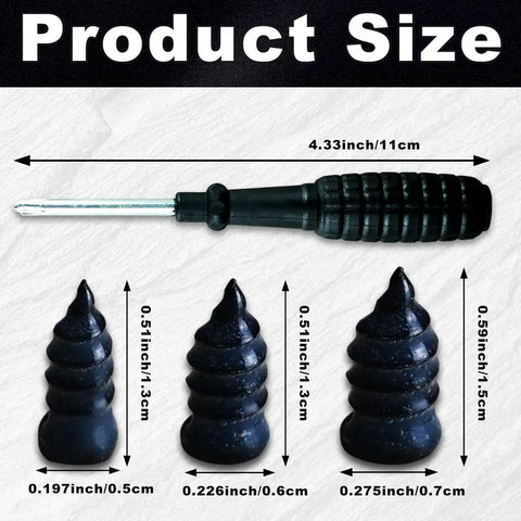Self Service Tire Repair Screws And Plugs Kit With Screwdriver Three Sizes 100 Pcs For Puncture Repair On Cars Trucks And Trailers