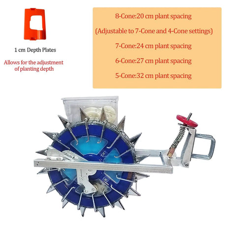 Eight-wheel attachment for Tractor Mounted Seed Drill With Eight Seed Wheels And Heavy Duty Steel Frame For Lawn And Garden Seeding Spreader