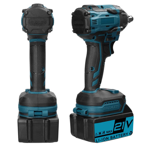 Vislone 21V Brushless Electric Impact Wrench High Torque Cordless Power Tool With Variable Speed Forward Reverse Switch LED Light For Professional Auto Repair Garage Projects Durable Long Lasting Performance Rustic Vibes