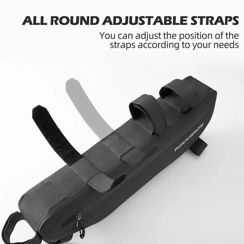 Waterproof Bike Frame Bag Under Top Tube Triangle Pouch with adjustable straps, 3L Capacity, Rugged 840D Nylon.