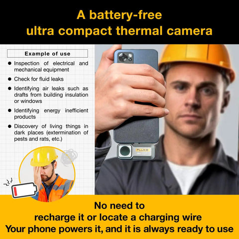 Person holding Android USB C Thermal Camera for Smartphones 256 by 192 Infrared Resolution with 10 Plus Color Palettes