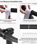 Instructional image on measuring handlebar size for a 45mm short handlebar stem for 25.4 and 31.8 mm bars with a beefy four-bolt clamp.