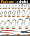 560 Piece Single Ear Hose Clamps Kit Pro Grade Stepless 22 Size From 5.3 mm To 36.1 mm 304 Stainless Steel Clamps With Pliers And PEX Pipe Cutter
