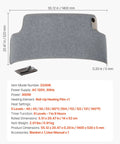 Under Desk Rollable Foot Warmer Pad With Remote, Cozy Yet Powerful, dimensions 1400x520 mm, 300W, heating film visible.