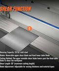 Shear function of Beast Of A Three In One Pan And Box Brake Slip Roll Shear And Bending Machine For Sheet Metal 20 Gauge Mild Steel MMCB3016