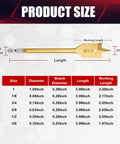 Flat Wood Spade Drill Bit Set Six Piece Paddle Bits From Three Eighths Inch To One Inch For Wood And Fiberglass size chart