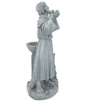 Saint Francis Of Assisi Garden Statue With Bird Bath Feeder For Outdoor Yard Art 19 Inch Cast Stone Resin In Gray Stone Finish