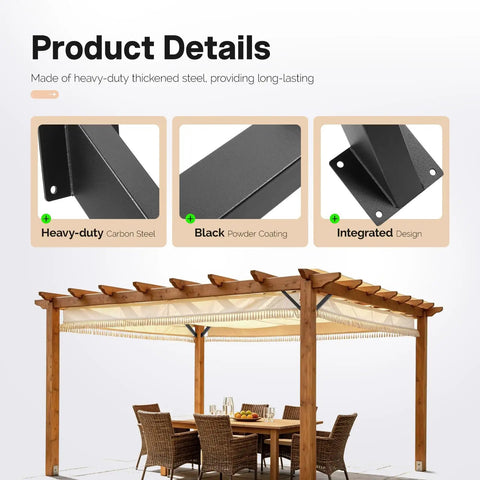 Set Of Four 45 Degree Angle Pergola Brackets Heavy Duty Connectors For Wooden Structures Gazebos Carports Treehouses And Slides Steel Powder Coated Black Outdoor DIY Essential