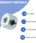 Two Pack Set Screw Shaft Collars With One Eighth Inch Bore Three Eighth Inch Outside Diameter One Quarter Inch Width Zinc Plated Carbon Steel