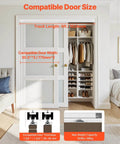 Image of Five Foot Bypass Sliding Door Hardware Kit For Closets Aluminum Alloy Rail System Two Door Set installed in a bedroom.