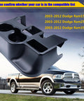 Dodge Ram Center Console Cup Holder Replacement Fit For 2003-2012 Ram 1500 2500 3500, black cup holder with truck in background