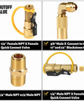 12Ft Propane Quick Connect Hose For RV To Grill, Stainless Steel Braided With Elbow Adapter, One Quarter Inch Female Quick Disconnect fittings