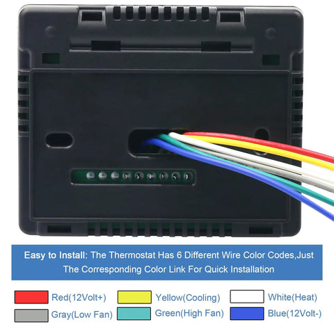 RV Thermostat For Mach Air Conditioners Heat And Cool Control Single Stage Replacement Easy Install With Color Coded Wiring