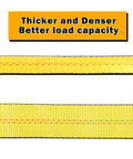 Heavy Duty Lift Sling Straps 10 Ft By 2 In Web Slings With 15,000 Lb Basket Capacity 2 Pack Tree Saver Recovery Winch Strap Yellow close-up