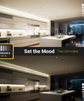 Modern kitchen with 3 Inch LED Gimbal Recessed Downlight Canless 4 Pack With 5 CCT Color Switch 2700K To 5000K 8W 600 Lumens