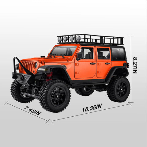 1/12 Scale RC Crawler MN128 4x4 Off Road Jeep Truck With Realistic Body, Durable Build, 15.35in length, 8.27in height
