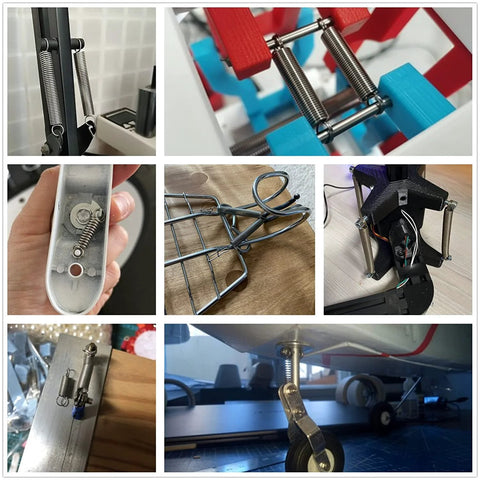 Extended Tension Spring With Dual Hook Stainless Steel 1 Inch Long For Production Assembly And Furniture Mechanisms In Shop Floor Setups 0.8mm Wire 6mm Outer Diameter 25mm Free Length 15 Pieces installed in various setups.