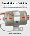 Kickass 6AN Braided Fuel Line Kit for LS Swap and EFI Conversion fuel filter with 58 PSI pressure indication
