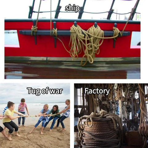 Heavy Duty Half Inch 100 Ft Jute Rope For DIY Crafts, Landscaping, Home Decor, And Gardening used on boat, tug of war, and factory setting.