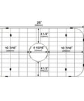 Diagram of 26 Inch Kitchen Sink Bottom Grid And Protector For Handmade Single Bowl Sink With Center Drain Hole, measured dimensions