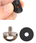 No Sweat Quick Release Screws For Camera Shoulder Straps With Heavy Duty Metal Clips, Snag And Swap Strap Mount Adapter Kit For Dslr And Mirrorless Cameras Two Pack, black rubber grip and metal screw.