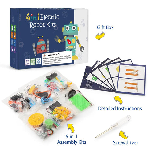 Interactive Robot Building Kit for Kids Ages 8-12, Hands-On STEM Toys With Gift Box, Assembly Kits, Instruction Sheets, Screwdriver