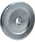 One Groove V Belt Pulley 4.5 Inch OD 1 Inch Bore, 1020 Steel Zinc Plated Motor Pulley For A B 5L 4L AX BX V Belts, Single Sheave