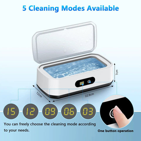 Upgrade Large Capacity Ultrasonic Cleaner 50kHz With 5 Modes Timer And 40W Power For A Powerful Deep Clean For Glasses Jewelry Dentures