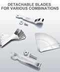 Feeler gauge set by Tokyzexi, stainless steel; 2-piece with 32 straight blades and 16 angled blades