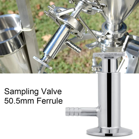 Stainless steel 2-inch tri-clamp sampling valve with ferrule and elliptic handle SUS304
