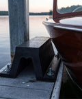Heavy Duty Black Rubber Dock Bumper with Bolt Down Arch for beefed up dock protection and boat impact absorption at pier