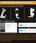 Honda VTX1800 Fuel Pump Replacement guide showing steps to check OE number and confirm fitment for 2002-2004 C R S Models A AC