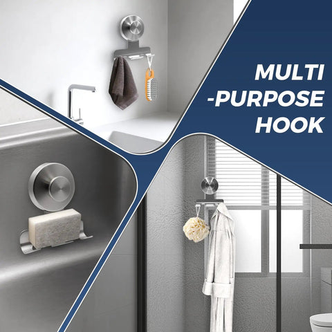 Multi-purpose Heavy-Duty Shower Razor Holder With 7KG Suction, Rust-Resistant Metal Shaver Hooks in bathroom setting