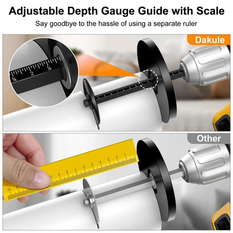 Inside PVC Pipe Cutter With Built In Measurement Scale And Adjustable Depth Gauge Six Black Blades Four Inch Hex Shank