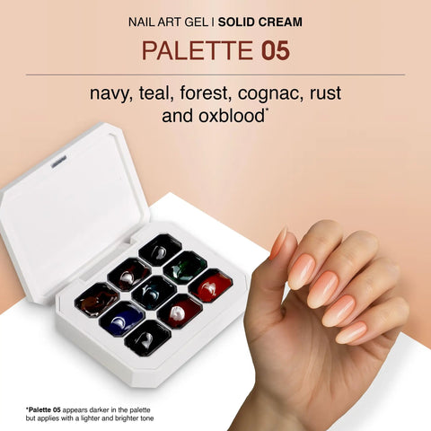 Pro Grade Solid Nail Gel Cream Palette For Nail Art With Ombre And Stamping For Full Coverage 9 Color Set HEMA Free And TPO Free
