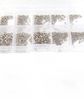 600 Piece M1 To M1.7 Miniature Self Tapping Screws Set Crosshead Carbon Steel Kit in transparent organizer box