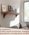 Room with Heavy Duty Shelf Brackets Two Pack For Mantels Countertops And Decorative Shelving Beefed Up 500 Pound Capacity Wrought Iron Black Metal Corbels Handcrafted From American Steel