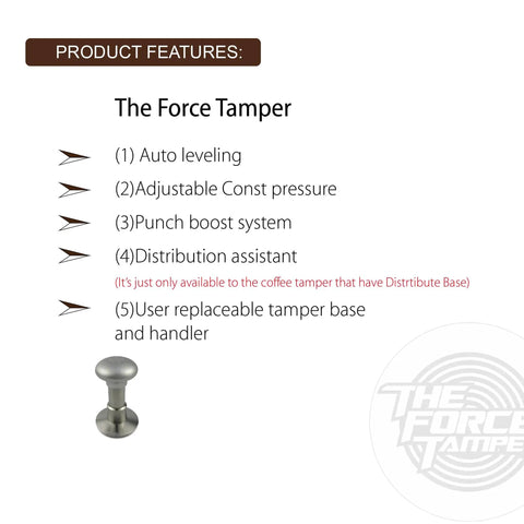 Top Shelf 58.5mm Espresso Tamper Kit Featuring Matte Aluminum Jellyfish Handle And Food Grade Stainless Steel Base, detailed features listings.