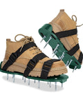 Ultimate Lawn Aerator Shoes With Adjustable Straps And Heavy Duty Spikes For Grass Aeration Garden Patio Yard Care Boost Soil Air Circulation And Healthier Greener Lawns For Real with beige boots