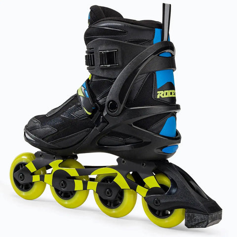 Helium II TIF Inline Skates For Men With Lightweight Breathable Build, Adjustable Fit, Four 84Mm Wheels, Easy Entry System, Memory Buckle And Fast Lacing, Invisible Frame, Black Lime, Size 10