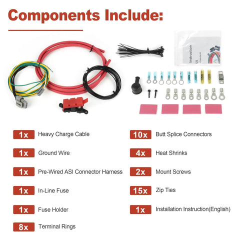 3G Alternator Conversion Harness Kit components including wires, connectors, and instructions for Ford F Series 1984