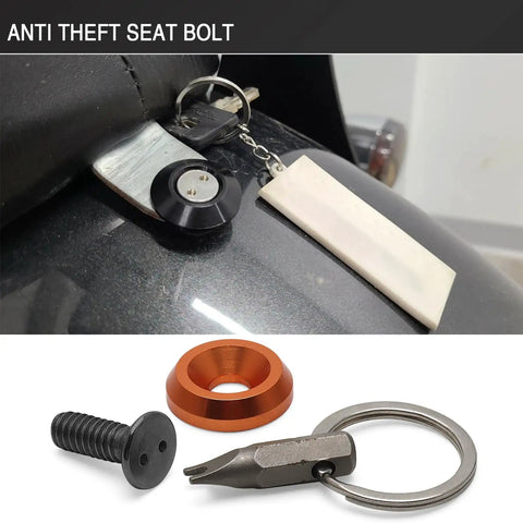 Seat Bolt Screw With Anti Theft Ring 1/4-20 Thread Corrosion Resistant Aluminum Stainless Steel For Harley