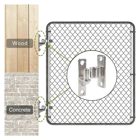 2 Pack Half Inch Pin Gate Hinges Heavy Duty Steel Designed For Outdoor Yard Farm And Barn Doors Quick Install Rugged Hardware on wood and concrete.