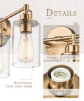 4 Light Vanity Light Wall Sconce In Champagne Bronze Finish With Clear Glass Lampshades, showing E26 Base details