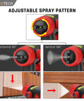 Adjustable spray pattern showing horizontal 90° and vertical 180° settings on Cordless HVLP Paint Sprayer For Milwaukee 18v Battery Tool Only.