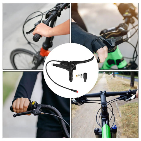 Left And Right Electronic Brake Lever Set For Most Electric Bicycles With Power Off Function GT03 in use on e-bike handlebars