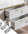 Five Eighths Inch Zinc Alloy Cam Locks Set With Keys, Keyed Alike, Eight Pack used in drawer cabinets