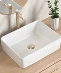 Rectangular White Vessel Sink For Bathroom 19x15 Inch Above Counter Vanity Sink Porcelain Ceramic Top Mount No Overflow