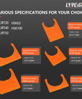 Pro Grade HSK63 CNC Tool Handle Marking Card Built Like A Tank Durable ABS Cutting Tool Chuck Identifier set in orange with various size specifications.