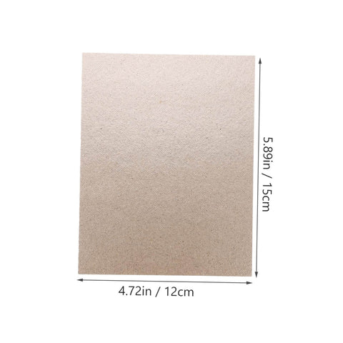 10 Piece Mica Plates 150x120mm Microwave Heat Insulation And Fireproof Sheets displayed with dimensions